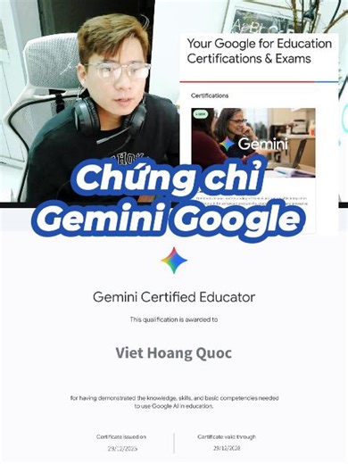 Học thêm chứng chỉ về Gemini AI để làm design hiệu quả hơn mỗi ngày. Comment “vietdesign” nếu bạn muốn tham khảo đáp án. designer #AIchoDesigner #GeminiAI #GoogleEducator #DesignVietnam #heyvietdesign