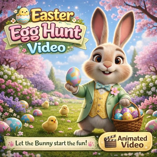 Easter Egg Hunt Video for Kids | Animated Easter Bunny Video | Instant Download | Fun Easter Morning Activity - Etsy