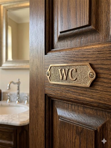 Solid Brass WC Door Sign Vintage Antique Victorian Cast Metal Embossed Loo Plaque Old - Etsy