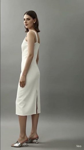 White Bodycon Midi Dress 🤍 Elegant Party Look for Women!