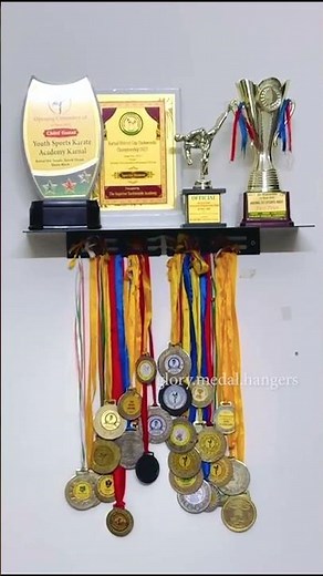 Trophy Shelf with Medal Hooks – Showcase Awards, Medals & Achievements