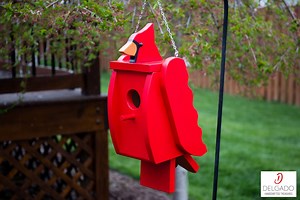 Cardinal Birdhouse, Hand Painted, Yard Art, Handmade, Nesting Box, Garden Decor (made to Order) - Etsy