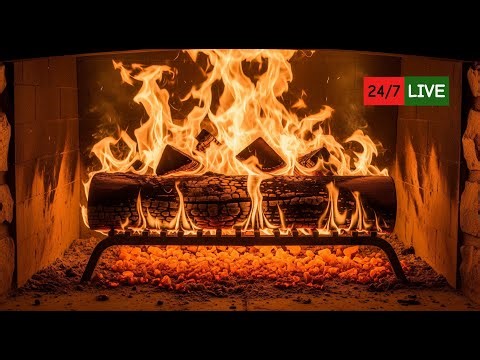 🔥 Cozy Fireplace Ambience 4K. Real Burning Logs & Crackling Fire Sounds for Calm & Focus
