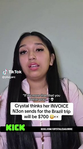 Crystal thinks her INVOICE N3on sends for the Brazil trip will be $700 😳👀#crystalizaguirre #n3on #fyp