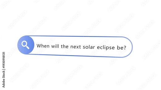 When will the next solar eclipse be? - Internet browser search bar question typing text with camera movement. Typing into search box 4k video .