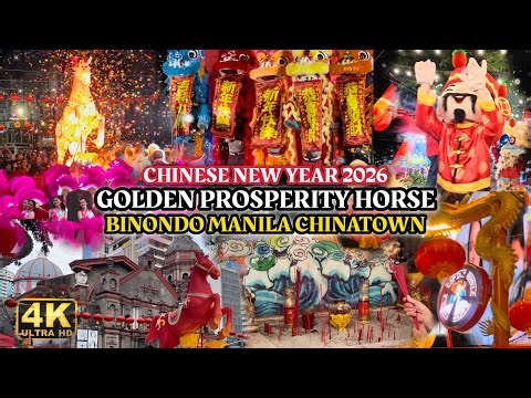 Chinese New Year 2026 Golden Horse Lighting at Binondo Manila 🇵🇭