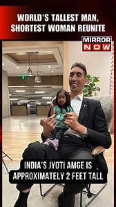 16 reactions | The world's tallest and shortest people reunited after six years. The duo met in California and had breakfast. They had met 6 years ago in Egypt for a photoshoot. There’s more than six feet in height difference between Sultan Kosen from Turkey and India’s Jyoti Amge. | Mirror Now | Facebook