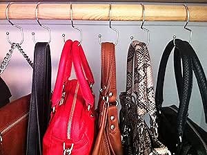 Jacki Easlick Tote Hanger - Handbag Hanger, 6 Pack, Silver, Metallic Finish, Nickel, 3-3/4"h x 2"w