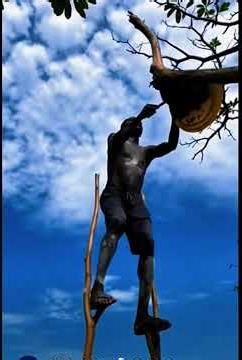 Man walking on wooden legs