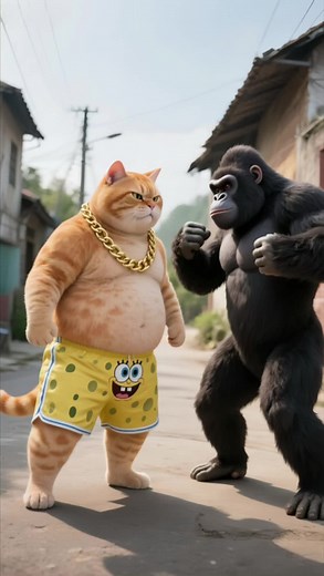 The orange cat's gold chain was snatched by the gorilla and was beaten up! Playing a ghost but being chased, you call Brother Lion to support you #catlover #aiart #orangecat#aivideo#kucinglucu #catsoftiktok#aigenerated #lucu#fyp#kucingoren#kucinggemoy#kucingtiktok #US #Cat#ai#Nyan#unitedstates#fubbycat#cutecat