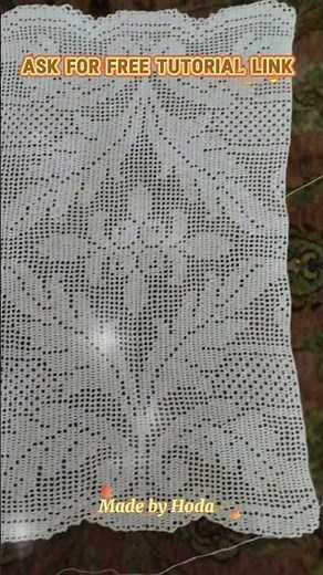 Handmade crochet tablecloth. Free tutorial