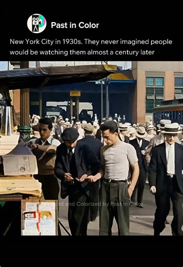 Colorized and Restored footage of New York City in the 1930s. This footage captures commuters at a newsstand on 12th Avenue and 42nd Street in New York City in the early 1930s. Crowds of working-class men walk past after leaving the Weehawken Ferry terminal, heading back into Manhattan. Restored, upscaled, and colorized by Past in Color. B&W Footage source: New York City, early 1930s (Internet Archive) #colorizedhistory #history #nyc #newyorkcity #1930s