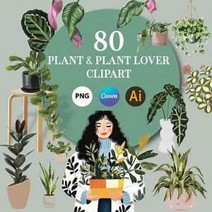 80 House Plant Clipart Elements | Plant Lover – Botanical PNG Mega Bundle - Etsy