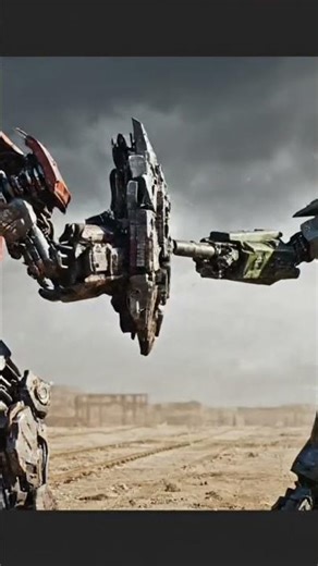 A truck and train transformer into robot and fight together #ai #dreambot #makebot #japaneserobots