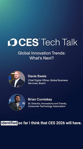 From innovation to real-world impact — in this episode, we explore how technology is shaping lives and influencing consumers around the world. Drawing on new research from Bosch, Davie Sweis and Brian Comiskey dig into global trends in personal health tech, AI and more to understand what people really want from the future of technology. Tune in to hear what’s driving change over the next five years — and what might just surprise you. Listen to the full episode here: https://www.ces.tech/podcasts