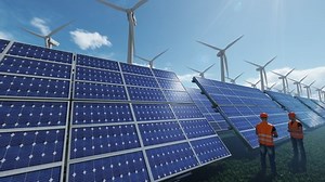 Green Energy Solar Panels Wind Turbines 库存影片视频（100% 免版税）1096922301 | Shutterstock