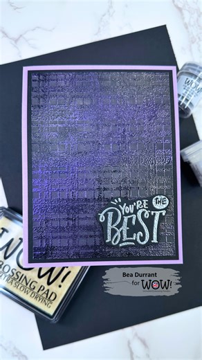 Paper Crafts | Card Maker | Color on Instagram: "Hey guys, this time I have a card with products from @wowembossing 😍 A friendship card is always handy to have, and for this one, I absolutely love that it seems just so simple, and then you tilt it and wow! The colors are so gorgeous! And I was able to achieve that by using clear glass embossing powder + mica powders Products: 💜Clear gloss embossing powder 💜Metallic silver embossing powder 💜Embossing ink Happy Crafting!!! 💜✌🏽 [AD] I was sen