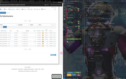 【比赛实况】初三䈮篛排名8817|HHKB Programming Contest 2023(AtCoder Beginner Contest 327)