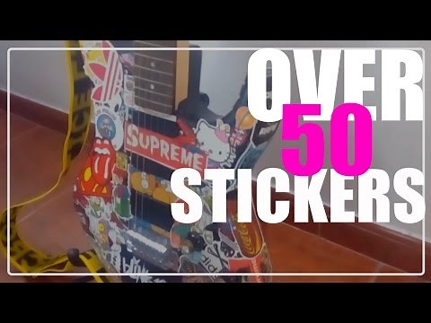 Customize YOUR Guitar! - Sticker Bomb Time-lapse - OVER 50 STIKERS!