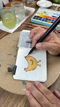 Easy Beginner Watercolor Chicken🐓 Cozy Sketchbook Painting Tutorial