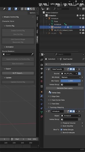 Data transfer Vertex groups in blender #blender3d #unityengine #gamedev
