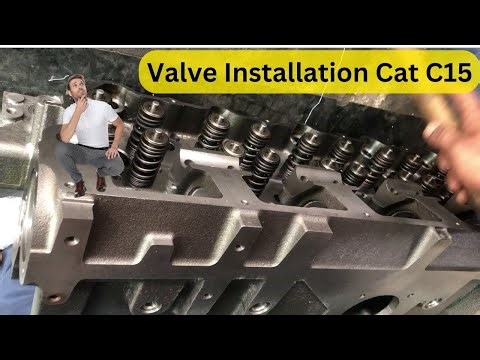 Cat C15 installing Valve, Valve Collets, and Rotocoils Same is Perkins 2000 Series Engine