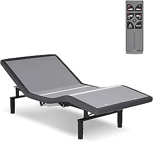 Leggett & Platt Falcon 2.0+ Low-Profile Adjustable Bed Base with Under-Bed Lighting, Charcoal Gray, Twin XL