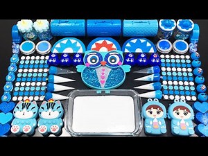 BLUE Slime🌻🌻🌻 Mixing random into GLOSSY slime🌻🌻🌻Satisfying LaLa Slime