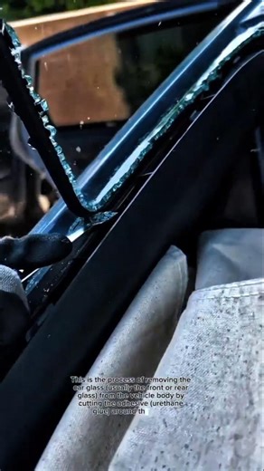 Professional Windshield Removal Process | Auto Glass Cutting Tool in Action