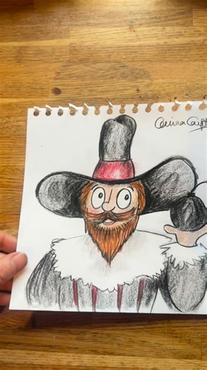 Remember, remember… how to draw Guy Fawkes! Here’s a fiery little draw-along for Bonfire Night 🔥 🖍 Start with the hat ✏️ Build in the beard and cloak 💣 Don’t forget the (cartoon) bomb for dramatic effect! Guy Fawkes was part of the Gunpowder Plot of 1605 — a failed attempt to blow up the Houses of Parliament in England. Every year on November 5th, people across the UK light bonfires and set off fireworks to remember the plot that was foiled. 🎆 A slower draw-along version is now live on my Yo