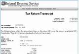 My Tax Return Transcript Pictures