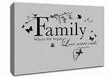 Photos of Family Quotes Canvas Prints