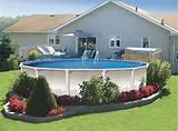 Round Above Ground Pool Landscaping Images