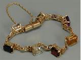 Gold Bracelet With Semi Precious Stones