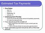 Photos of Estimated Tax Payments Due Dates