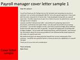 Cover Letter For Payroll Manager