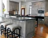 Grey Stained Wood Kitchen Cabinets Pictures