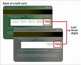 3 Digit Number On Credit Card