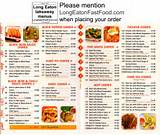 Chinese Food Menu List