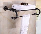 Images of Bronze Bathroom Shelf With Towel Bar