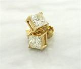 Pictures of 14k Gold Diamond Stud Earrings