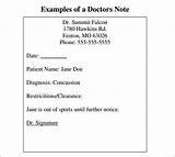 Doctors Note For Work With Signature Photos