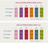 Pictures of Dog Clothes Size Chart