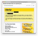 Pictures of Hertz Reservation Confirmation