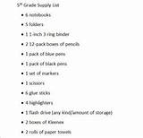 Middle School Supplies List 6th Grade 2017 Pictures