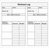 Fitness Workout Log Template Photos