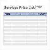 Price List Template Pictures