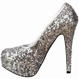 Pictures of Silver Glitter High Heels Uk