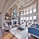 Decorating A Great Room With Fireplace And High Ceilings Images