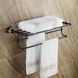 Bronze Towel Rack With Shelf